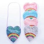 Rainbow Love Sequin Hand Bag - Blue